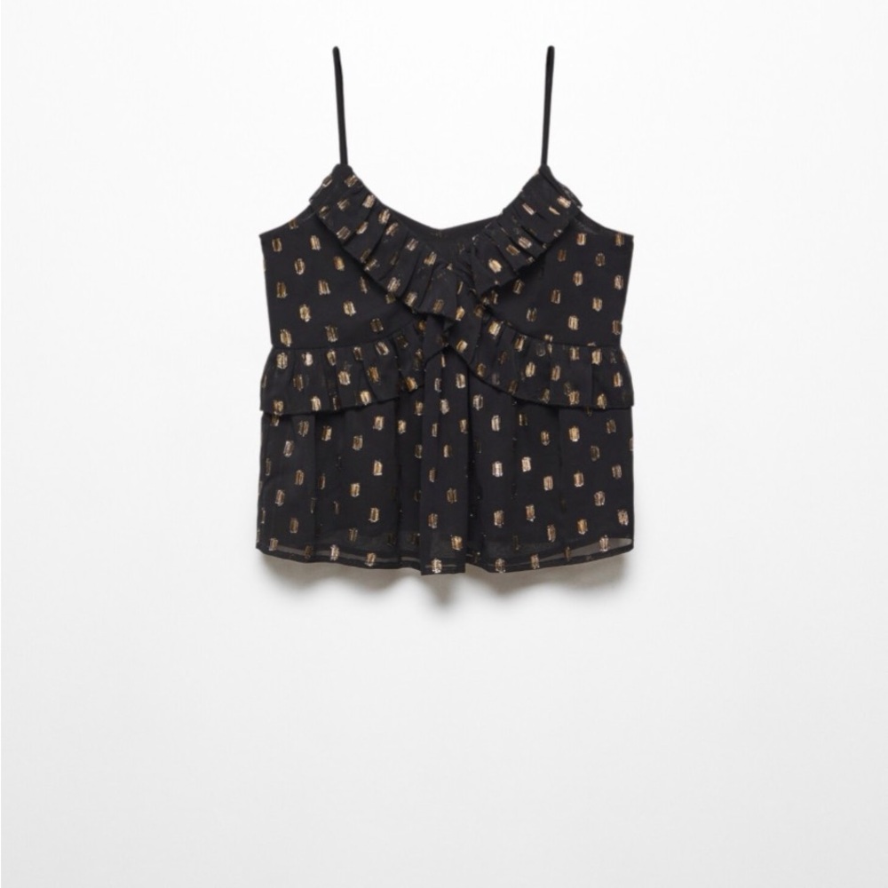Mango Black Tank with Gold Accents